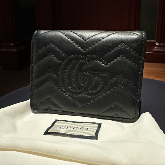 Gucci GG Marmont Black Compact Calfskin Leather Wallet - Picture 13 of 14